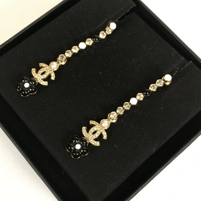 Chanel CC Crystal Drop Earrings