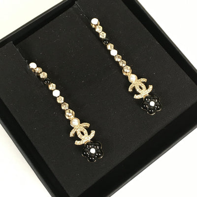 Chanel CC Crystal Drop Earrings