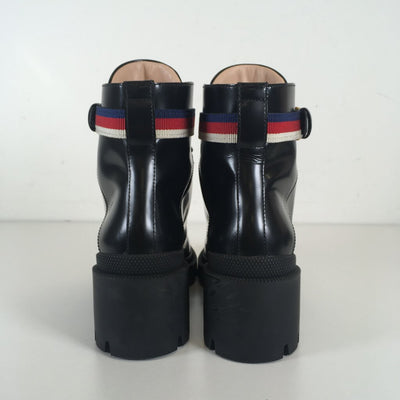 Gucci Sylvie Web Ankle Boots 35