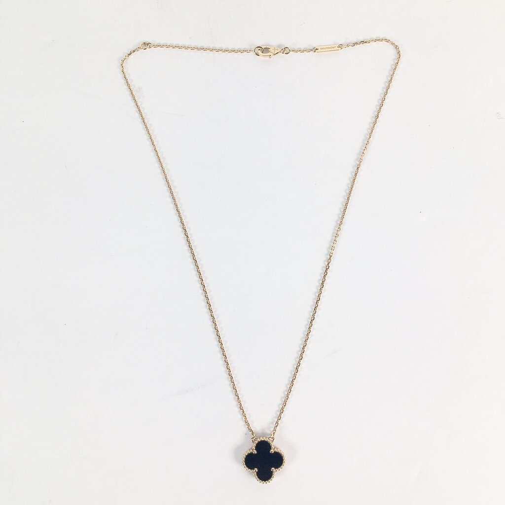 Van Cleef & Arpels Onyx Alhambra Necklace