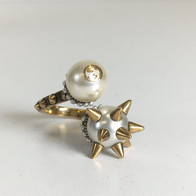 Gucci Spikes and Pearls Ring