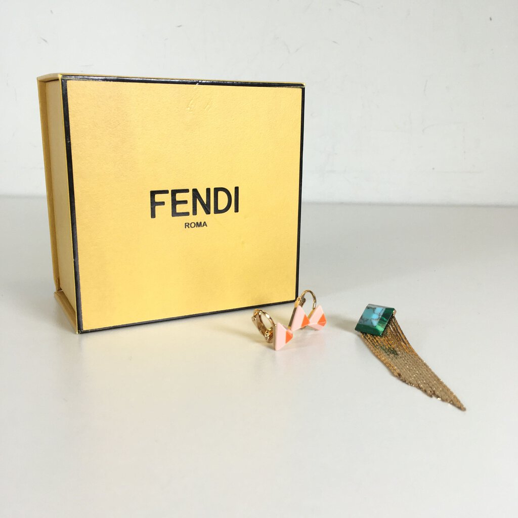 Fendi Rainbow Pyramid Earrings