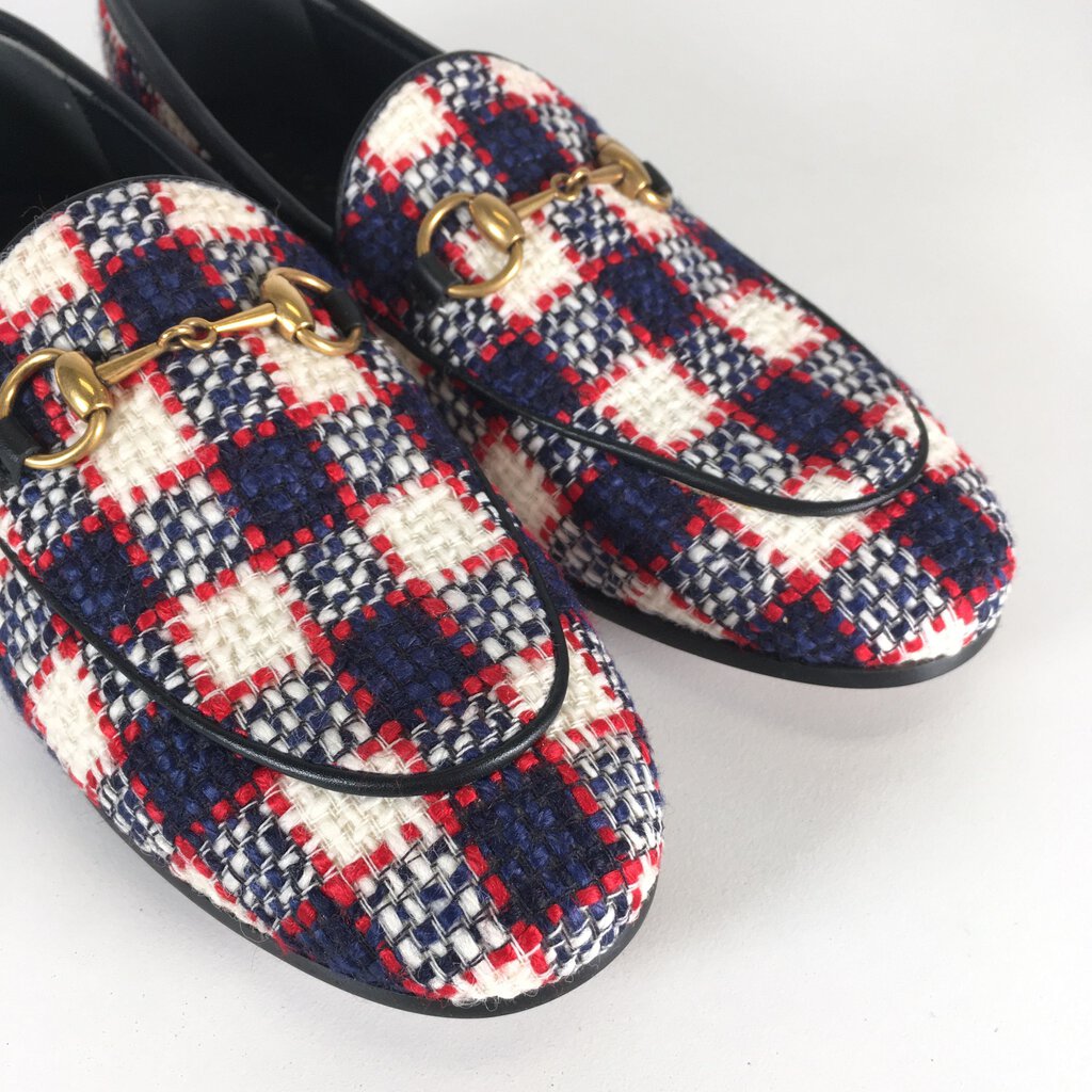 Gucci Horsebit Tweed Loafers