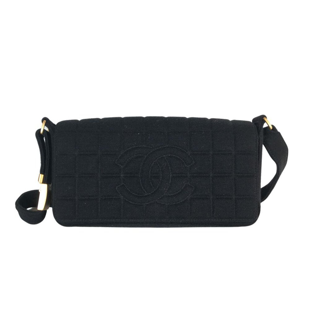 Chanel Jersey Fabric Flap Black