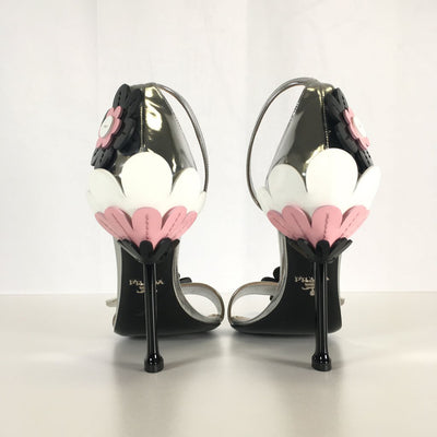 Prada Floral Ankle Strap Heels