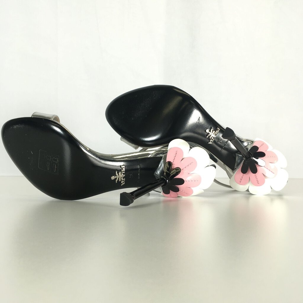 Prada Floral Ankle Strap Heels