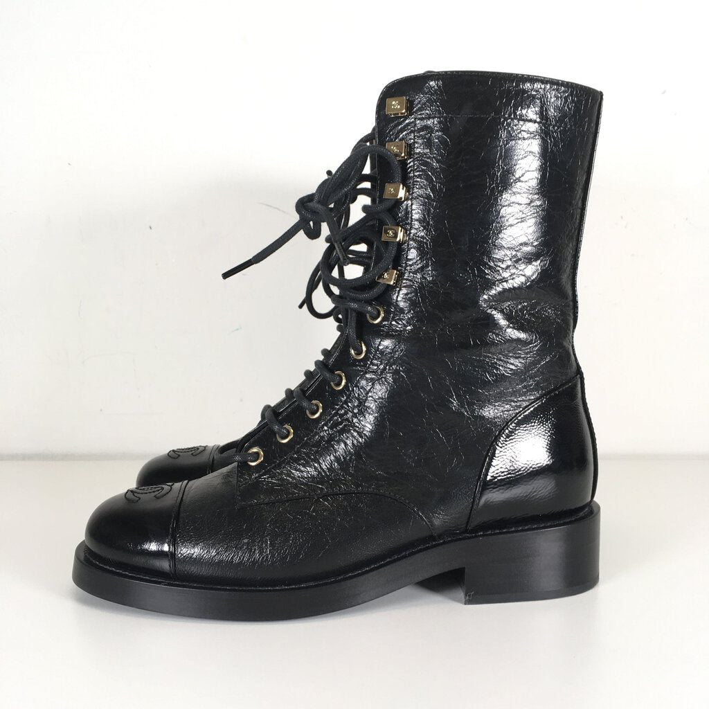 Chanel Combat Boots 37.5