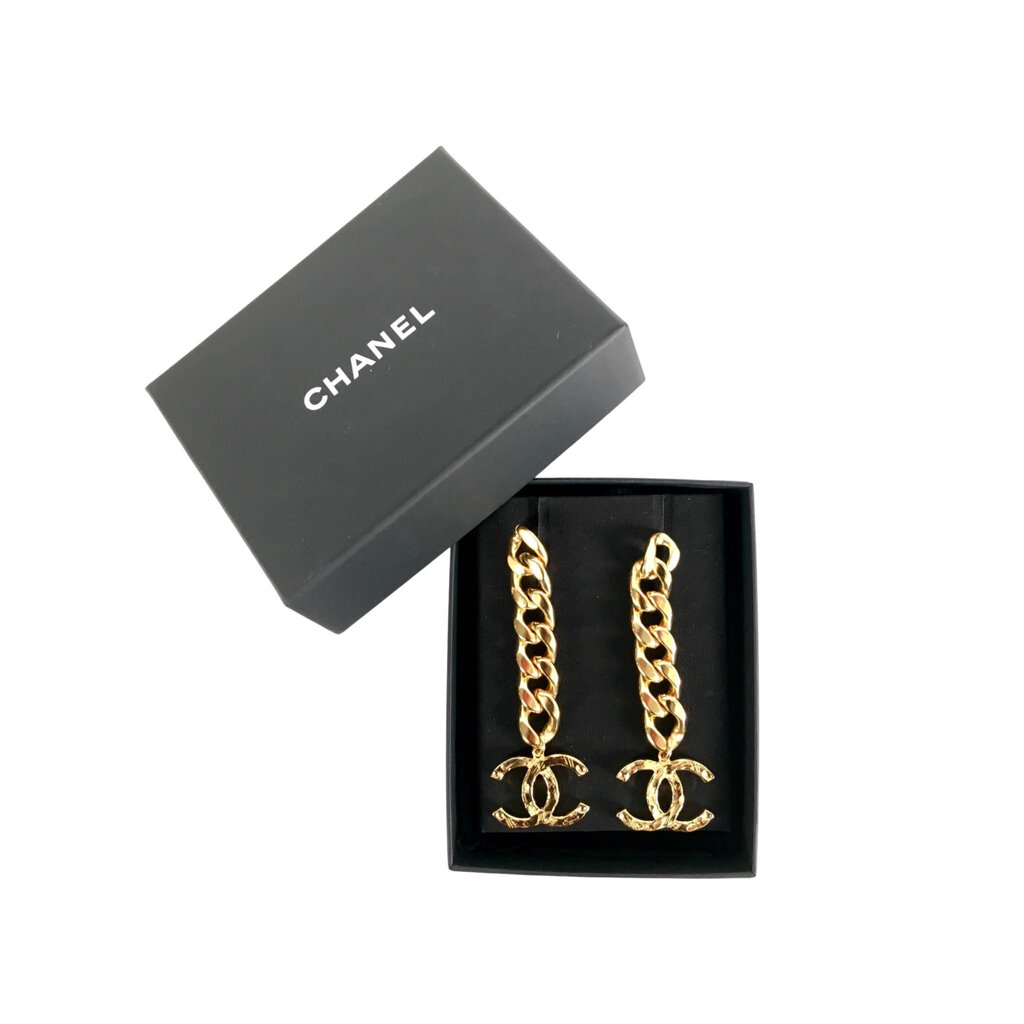 Chanel CC Chain Drop Earrings