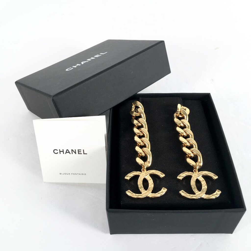 Chanel CC Chain Drop Earrings