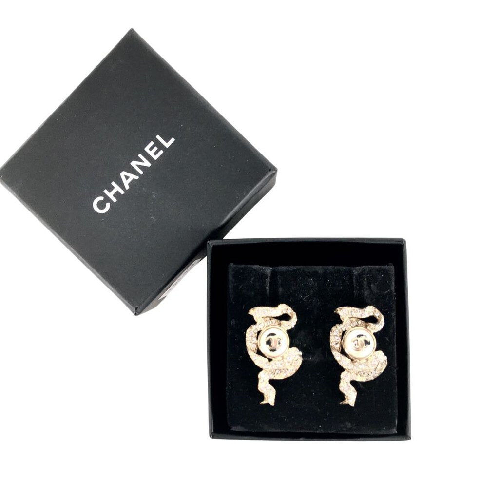 Chanel Ribbon Earrings