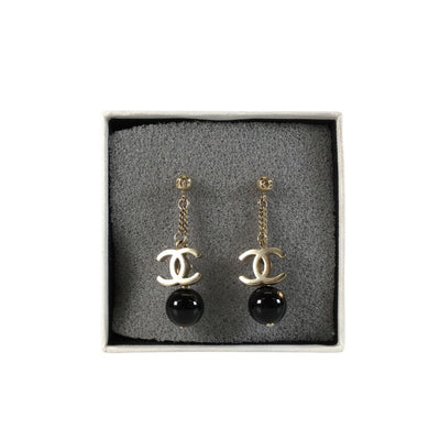 Chanel Pearl CC Drop Earrings