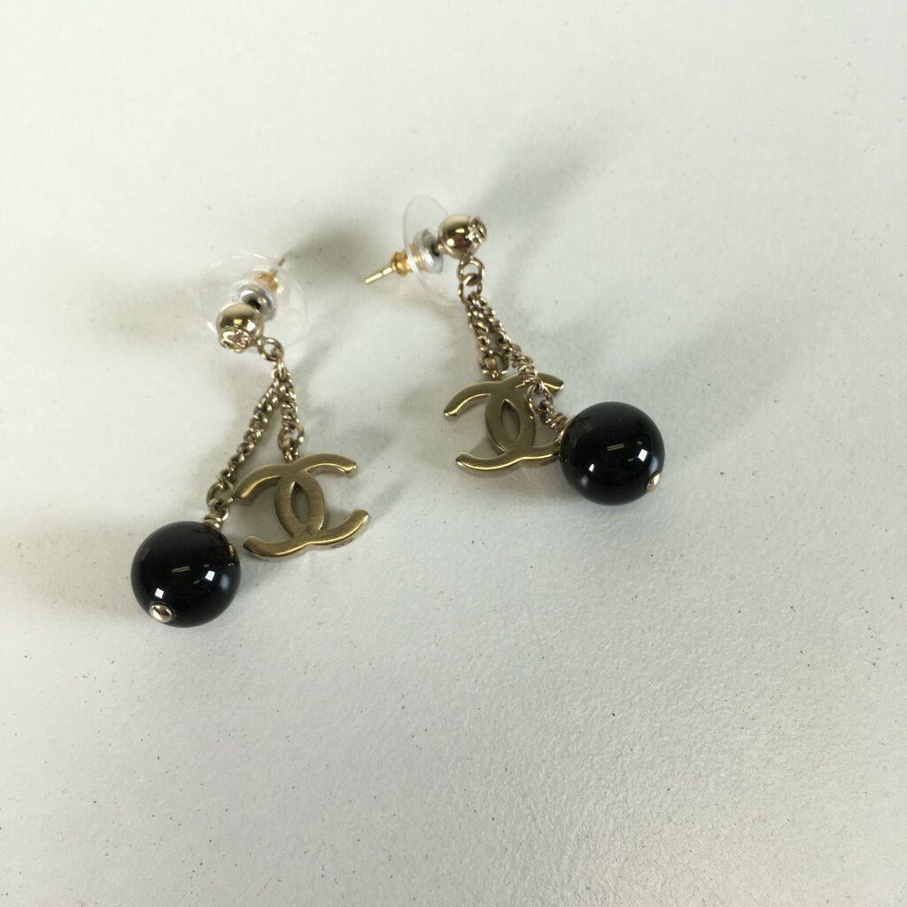 Chanel Pearl CC Drop Earrings