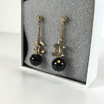 Chanel Pearl CC Drop Earrings