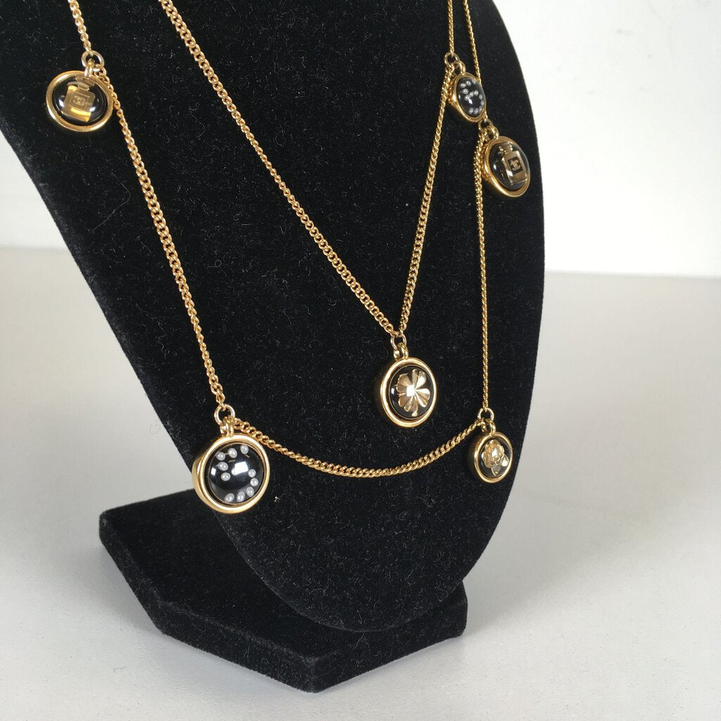 Chanel 9 Motif Gold Necklace