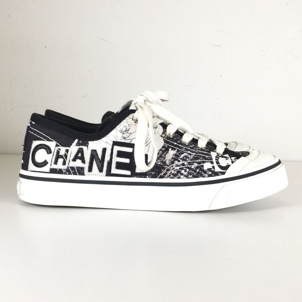 Chanel Logo Print Sneakers