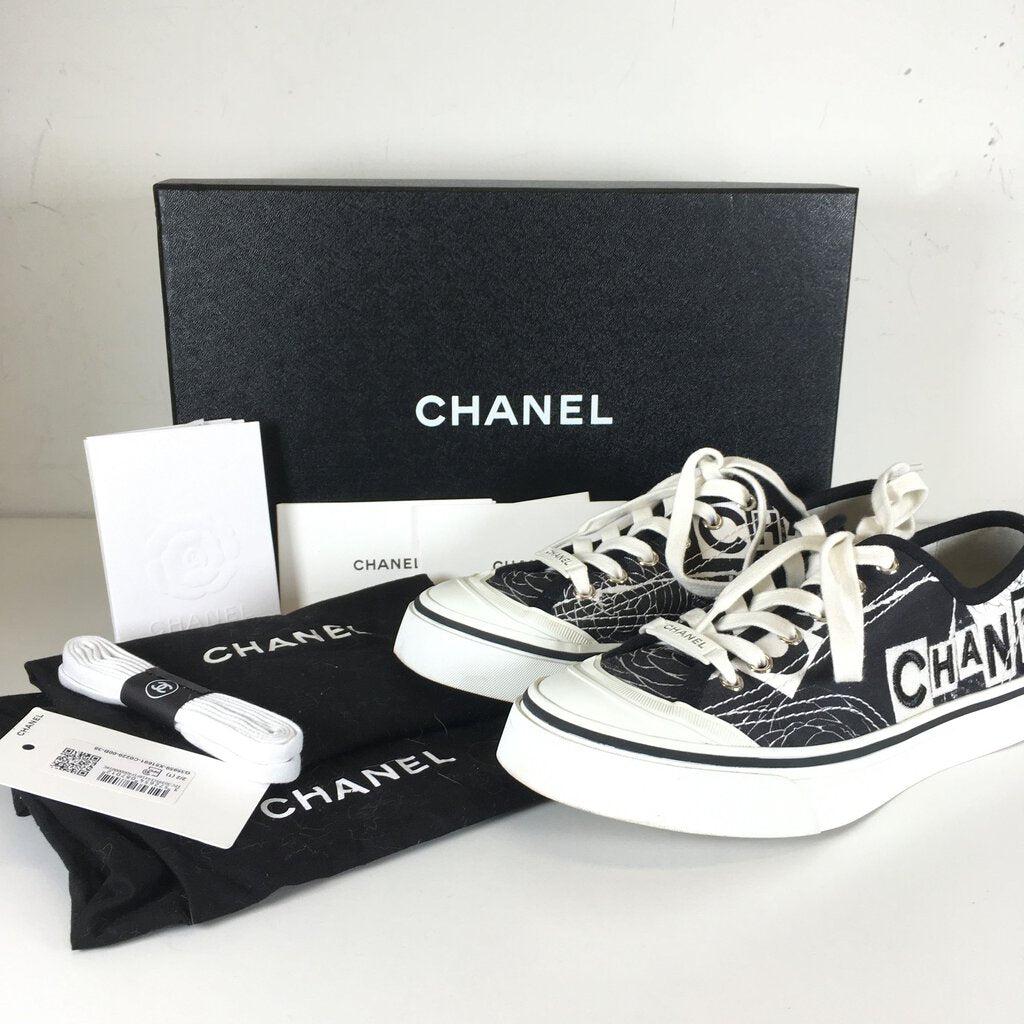 Chanel Logo Print Sneakers