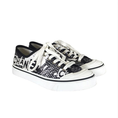 Chanel Logo Print Sneakers