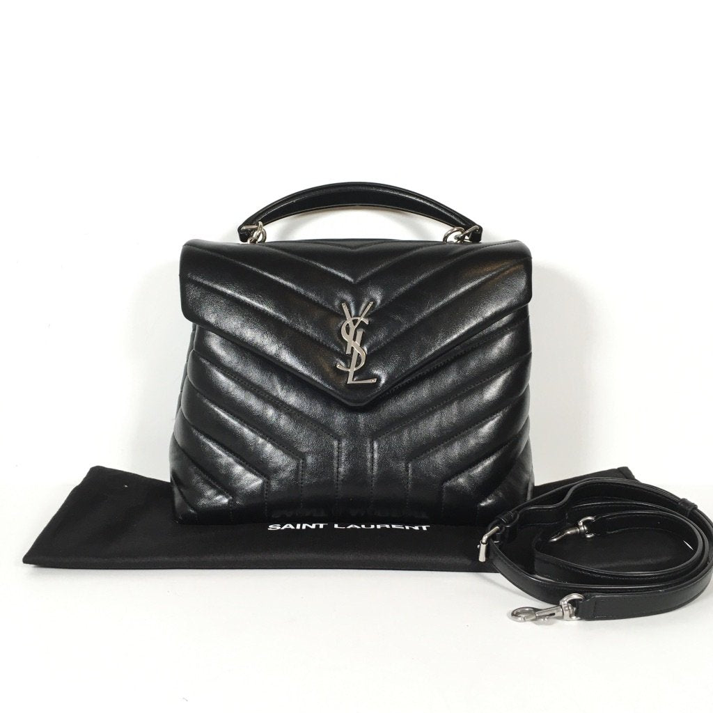 Yves Saint Laurent (YSL) Loulou Top handle in black with silver hardware