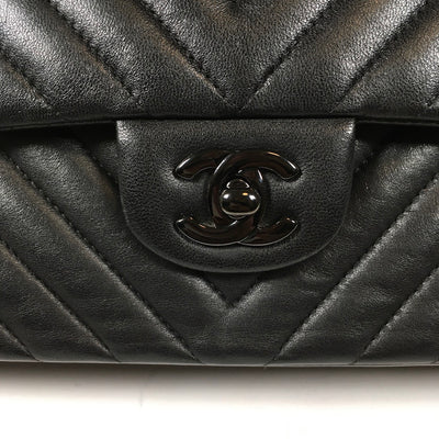 Chanel Chevron So Black Flap