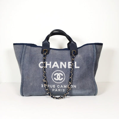 Chanel Deauville Tote in Blue grey 