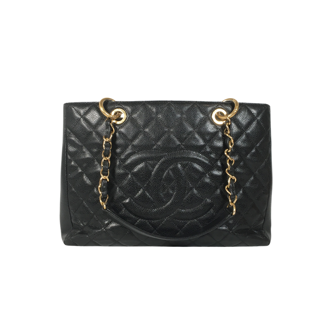 Chanel GST Tote in Black with gold hardware 